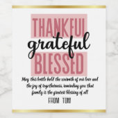 Personalized Thanksgiving Bottle Labels: Share the Wijn Etiket (Enkel label)