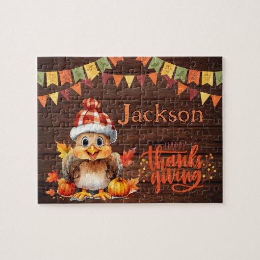 Personalized Thanksgiving Child Name Puzzle  Legpuzzel (Horizontaal)