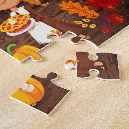 Personalized Thanksgiving Child Name Puzzle  Legpuzzel (Zijkant)