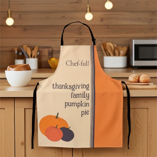 Personalized Thanksgiving Family Pumpkin Chef-ful Schort