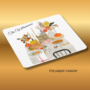 PERSONALIZED THANKSGIVING TAFEL ONDERLEGGER KARTONNEN ONDERZETTERS