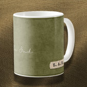 Personalized "The End" Moss Green Mug  Koffiemok