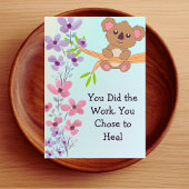 Personalized Therapist Client Blue Pastel Floral Bedankkaart