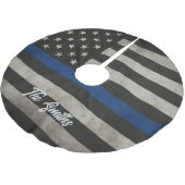 Personalized Thin Blue Line American Flag Kerstboom Rok (Gekanteld)