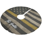 Personalized Thin Gold Line 911 Dispatcher Kerstboom Rok (Gekanteld)