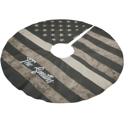 Personalized Thin White Line EMS Kerstboom Rok (Gekanteld)