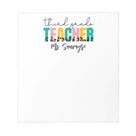 Personalized Third Grade Teacher – Custom Teacher Notitieblok