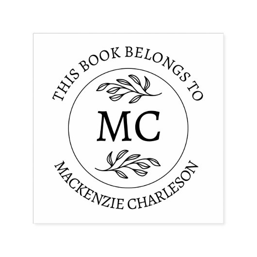 Personalized This Book Belongs To Book Lovers Zelfinktende Stempel (Design)