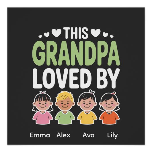Personalized This Grandpa Loved By – Custom Kids  Perfect Poster (Voorkant)