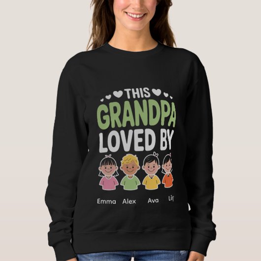 Personalized This Grandpa Loved By – Custom Kids  Trui (Voorkant)