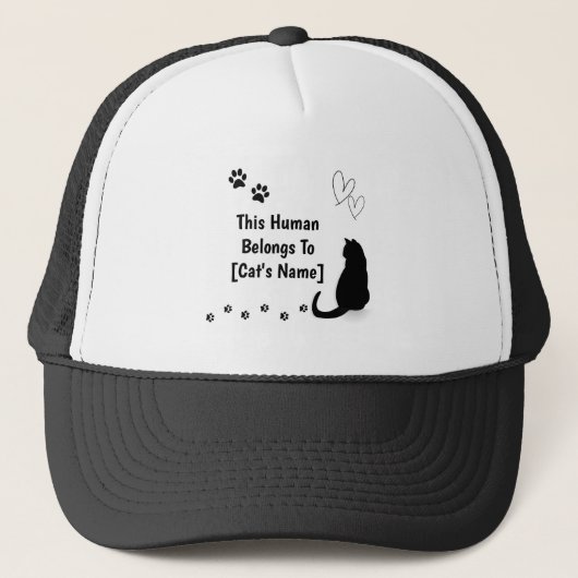 Personalized This Human Belongs To Cat Cap Trucker Pet (Voorkant)