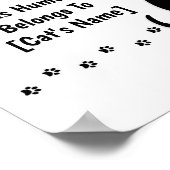 Personalized This Human Belongs To Cat Poster (Hoek)