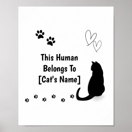 Personalized This Human Belongs To Cat Poster (Voorkant)