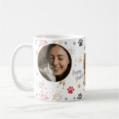 Personalized Three-Photo New Year's Pet Paw Print Koffiemok (Links)