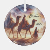 Personalized Three Wise Men Caravan  Glas Ornament (Voorkant)