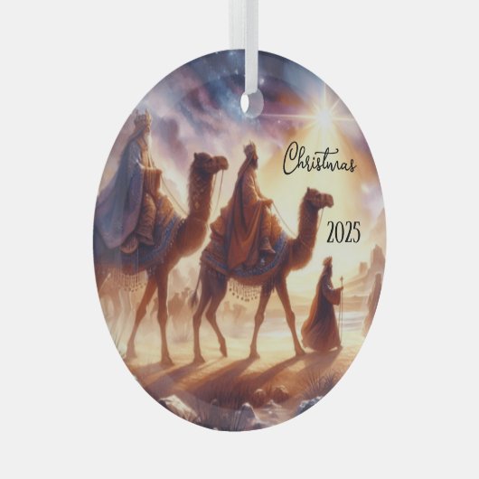 Personalized Three Wise Men Caravan  Glas Ornament (Voorkant Rechts)