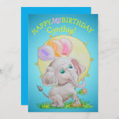 Personalized Three Years Old Girls Birthday Card Feestdagenkaart (Voorkant / Achterkant)