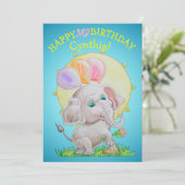 Personalized Three Years Old Girls Birthday Card Feestdagenkaart (Staand voorkant)