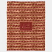 Personalized Throw Blanket Luxe Red Gold Accent Fleece Deken (Voorkant)