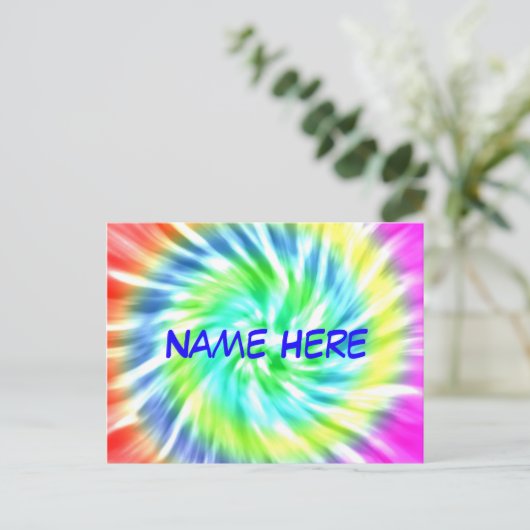 Personalized Tie Dye Postcard Briefkaart (Staand voorkant)