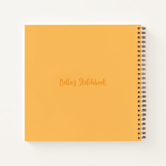 Personalized Tiger Sketchbook - Yellow Notitieboek (Achterkant)