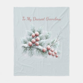 Personalized To My Dearest Grandma Frosted Winter  Fleece Deken