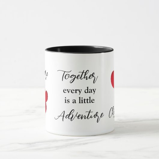 Personalized Together Every Day Adventure Quote Mok (Midden)