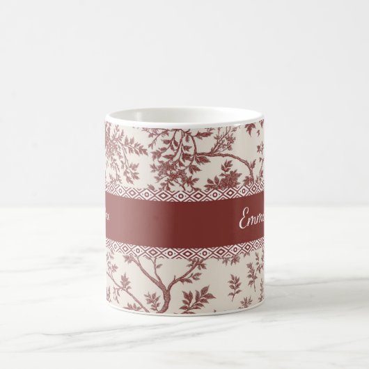 Personalized Toile De Jouy Mug Custom Name Date Gi Koffiemok (Center)