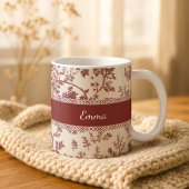 Personalized Toile De Jouy Mug Custom Name Date Gi Koffiemok