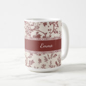 Personalized Toile De Jouy Mug Custom Name Date Gi Koffiemok (Voorkant rechts)