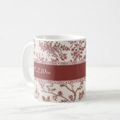 Personalized Toile De Jouy Mug Custom Name Date Gi Koffiemok (Voorkant links)