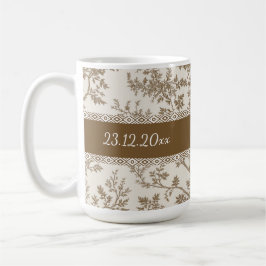Personalized Toile De Jouy Mug Custom Name Date Koffiemok