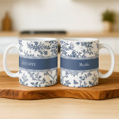 Personalized Toile De Jouy Mug Custom Name Date Koffiemok