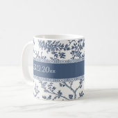 Personalized Toile De Jouy Mug Custom Name Date Koffiemok (Voorkant links)