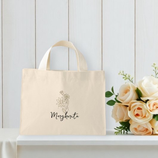 personalized tote bags with flowers mini tote bag