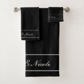 Personalized Towel Set, Elegant White, Classic Bad Handdoek (Insitu)