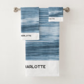 Personalized Towel Set, Shaded Blue Ombre, Elegant Bad Handdoek (Insitu)