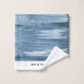 Personalized Towel Set, Shaded Blue Ombre, Elegant Bad Handdoek (Wasdoekje)