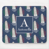 Personalized Tower of Pisa with Monogram and Name Muismat (Voorkant)