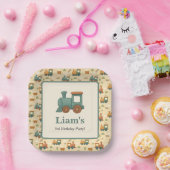 Personalized Train Birthday Party  Papieren Bordje (Feest)