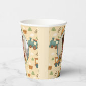 Personalized Train Birthday Photo Party Papieren Bekers (Rechts)