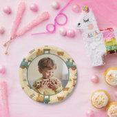 Personalized Train Birthday Photo Party Papieren Bordje (Feest)