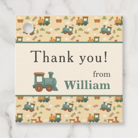 Personalized Train Birthday Thank You Bedankjes Labels (Voorkant)