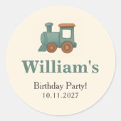Personalized Train Birthday Thank You Ronde Sticker (Voorkant)