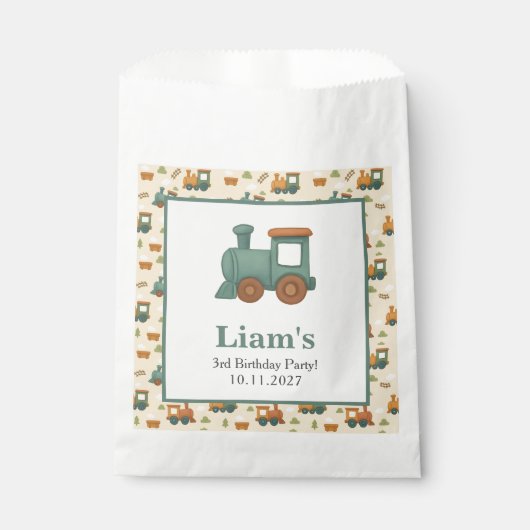 Personalized Train Kids Birthday Party  Bedankzakje (Voorkant)