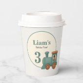 Personalized Train Photo Birthday Party Papieren Bekers (Achterkant)