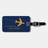 personalized travel airplanes bagagelabel (Voorkant horizontaal)