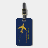 personalized travel airplanes bagagelabel (Voorkant verticaal)
