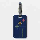 personalized travel airplanes bagagelabel (Achterkant verticaal)