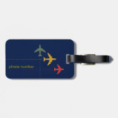personalized travel airplanes bagagelabel (Achterkant horizontaal)